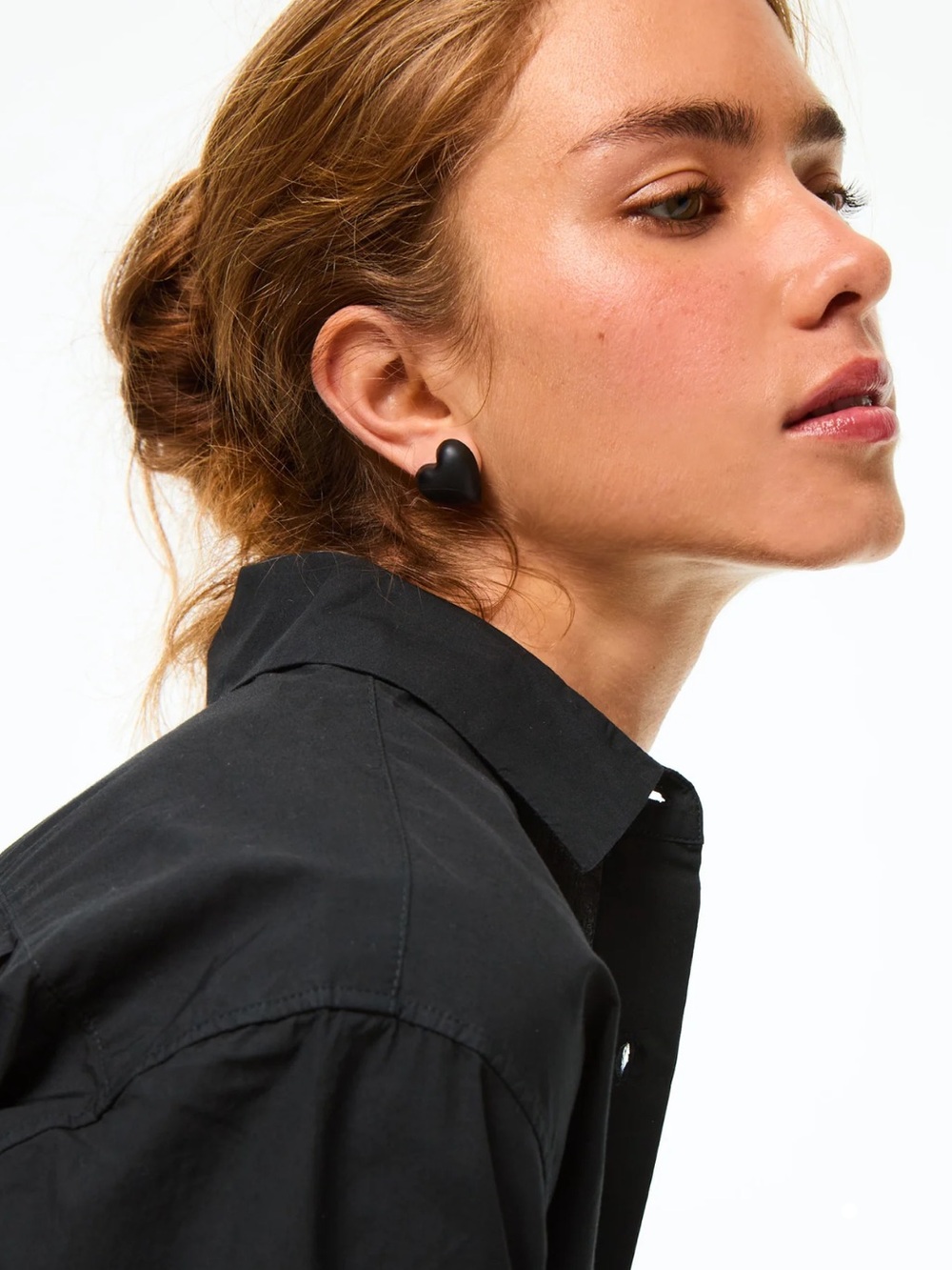 NWOT Roxanne Assoulin The Puffy Heart Black Stud Earrings